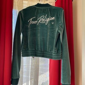 true religion velour zip up